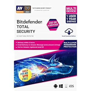 Bitdefender Total Security 3 Devices 3 Years (Windows / Mac / Android / iOS)