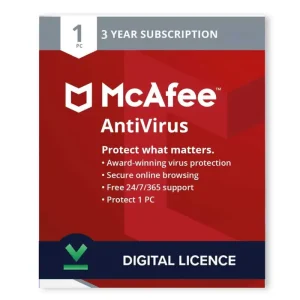 McAfee AntiVirus PC 1 Device 3 Years Activation